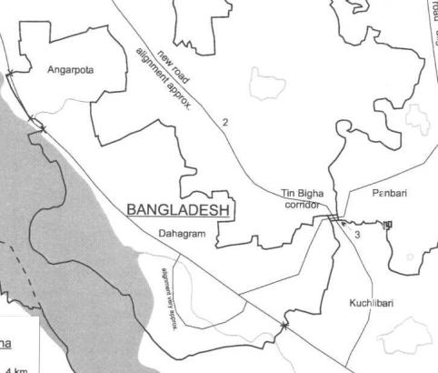 Mapa del corredor de Tin Bigha (click para ver el original completo)