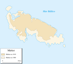 Extensión de Märket en 1810 y 1980 (click para ampliar)