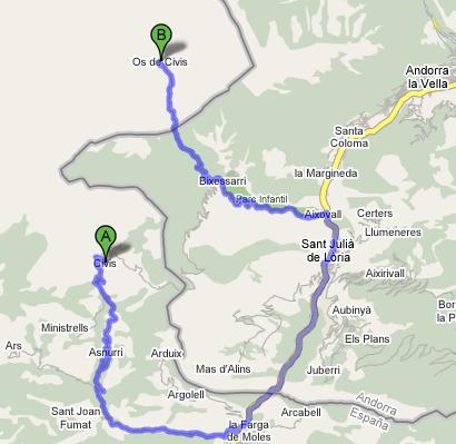 Recorrido entre Civ�s y Os de Civ�s